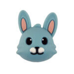 Silicone bead rabbit pacifier cord teething ring wholesale bpa free aquamarine