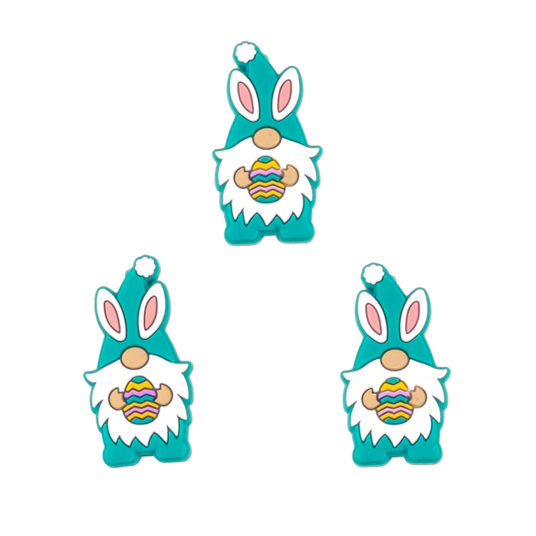 Siliconen kraal paasgnome turquoise Siliconen kraal paasgnome turquoise