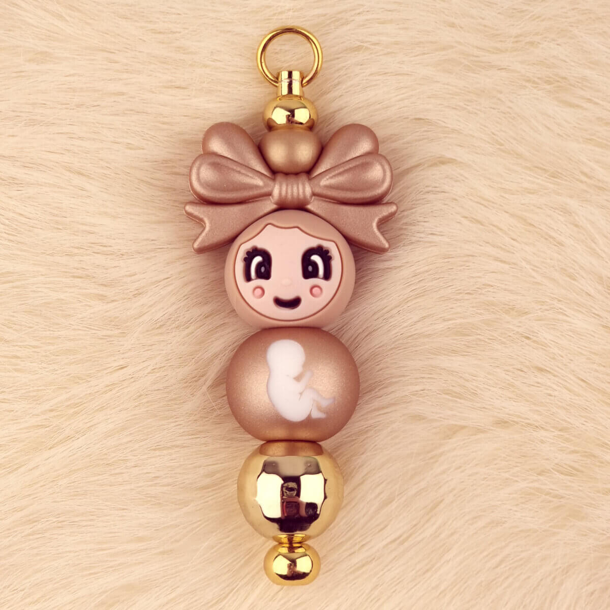 DIY Siliconen Kralen Pakket - Setje Mommy To Be Champagne Nugget - met Hangers – Bild 3