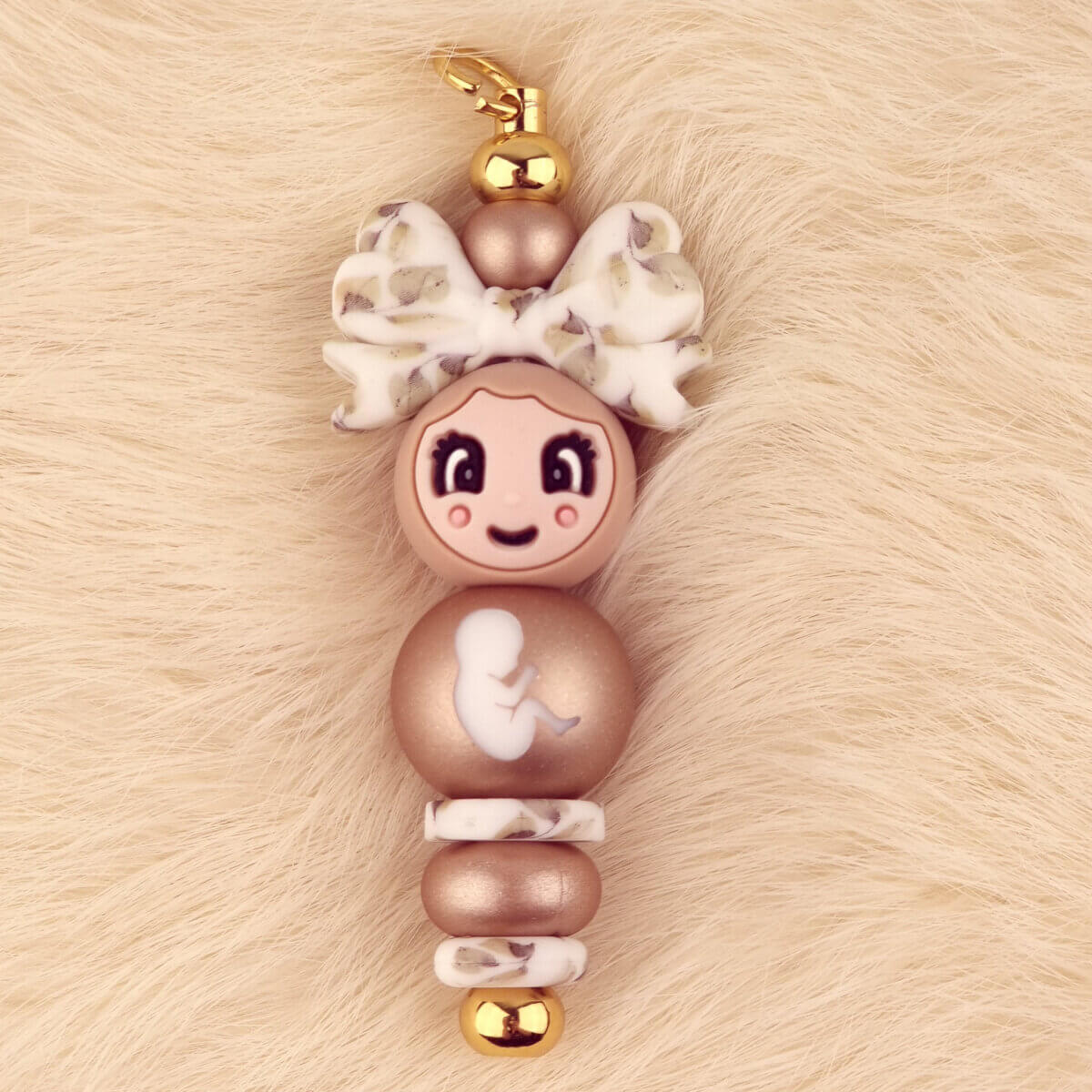 DIY Siliconen Kralen Pakket - Setje Mommy To Be Champagne Nugget - met Hangers – Bild 2