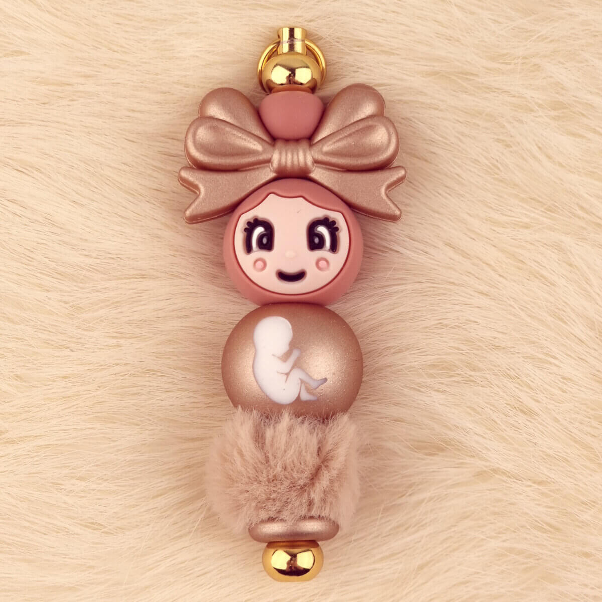 DIY Siliconen Kralen Pakket - Setje Mommy To Be Champagne Nugget - met Hangers – Bild 4