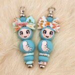 Silikonperlen - 21 mm - Baby - Astilbe / Aquamarin – Bild 3