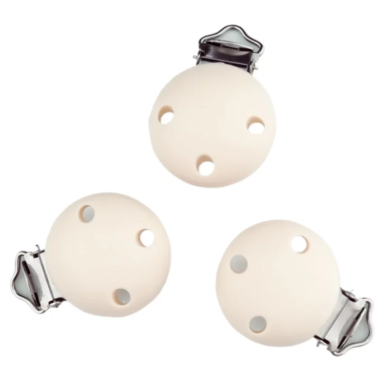 Schnullerclip aus Silikon - Klein - 30 mm - Elfenbein