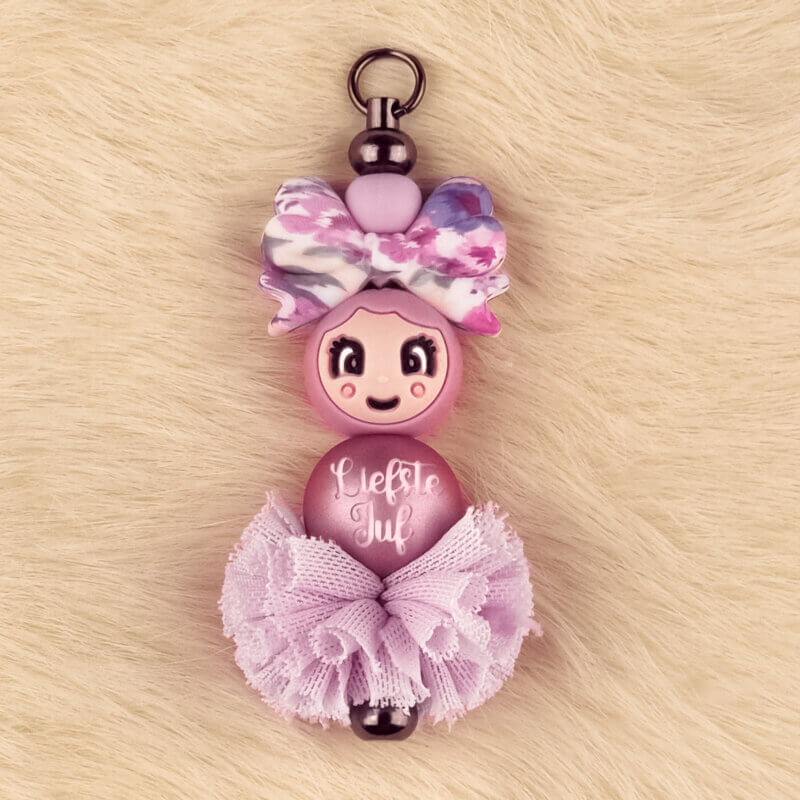 DIY Siliconen Kralen Pakket - Gelukspoppetje Liefste Juf - Rose Nugget