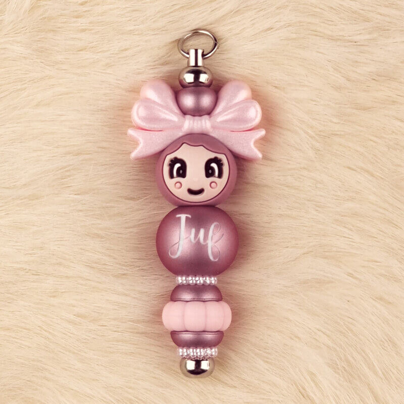 DIY Siliconen Kralen Pakket - Gelukspoppetje Juf - Rose Nugget Pompoen