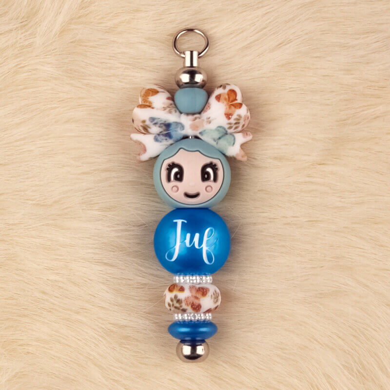 DIY Siliconen Kralen Pakket - Gelukspoppetje Juf - Blue Nugget