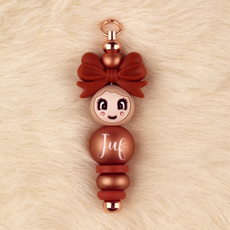 DIY Siliconen Kralen Pakket - Gelukspoppetje Juf - Copper Nugget