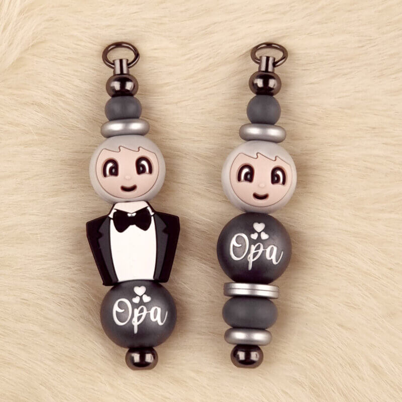 DIY Siliconen Kralen Pakket - Set Opa - Titanium Nugget