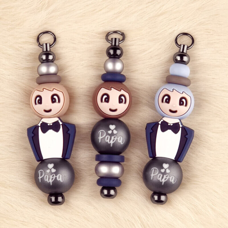 DIY Siliconen Kralen Pakket - Set Papa - Titanium Nugget