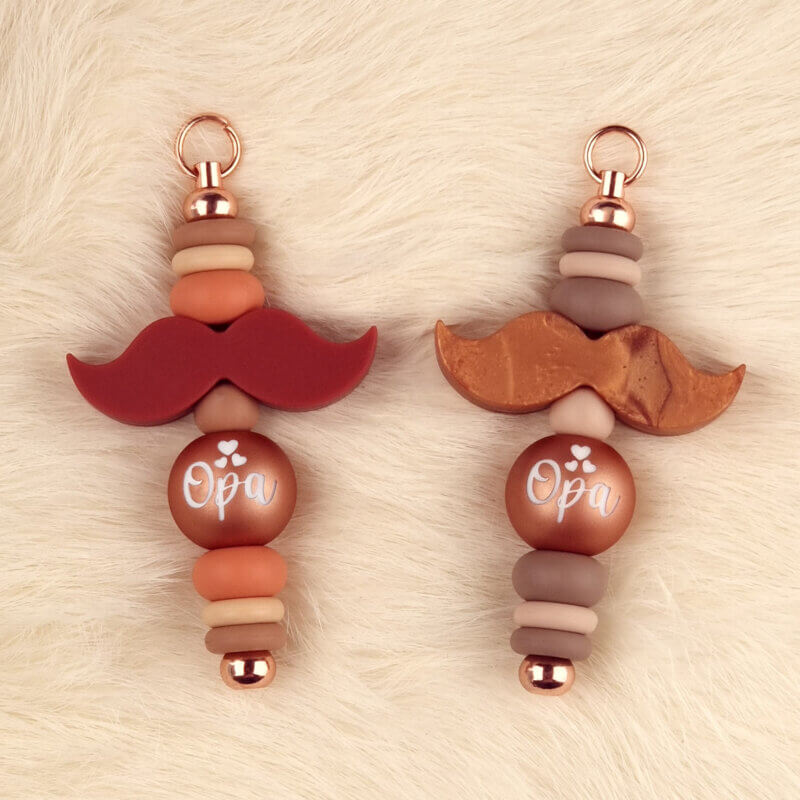 DIY Siliconen Kralen Pakket - Set Opa met Snor - Copper Nugget