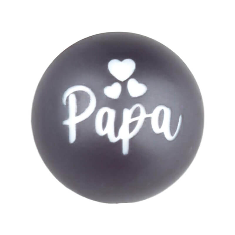 Silikonperle - Graviert - Titan Nugget - Papa - 20 mm