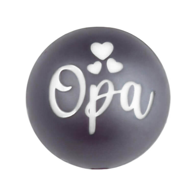 Silikonperle - Gravur - Titan-Nugget - Großvater - 20 mm