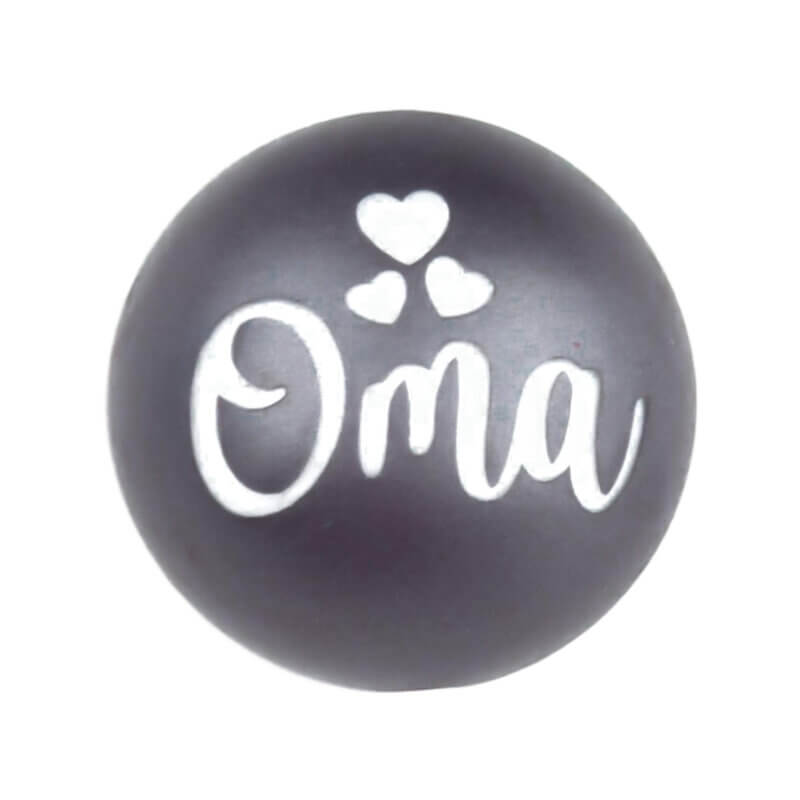 Silikonperle - Graviert - Titan-Nugget - Oma - 20 mm