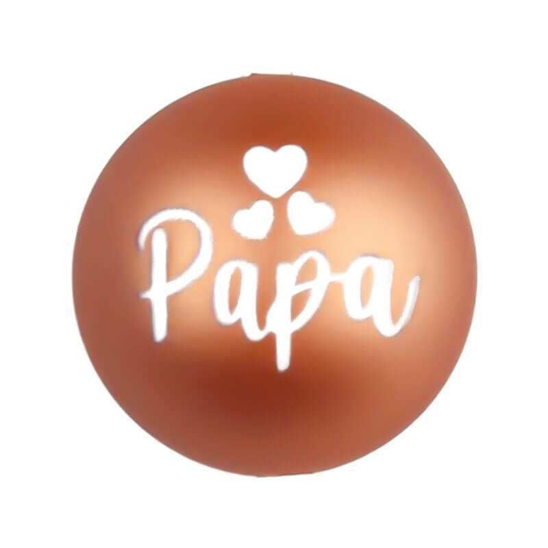 Silikonperle - Graviert - Kupfernugget - Papa - 20 mm