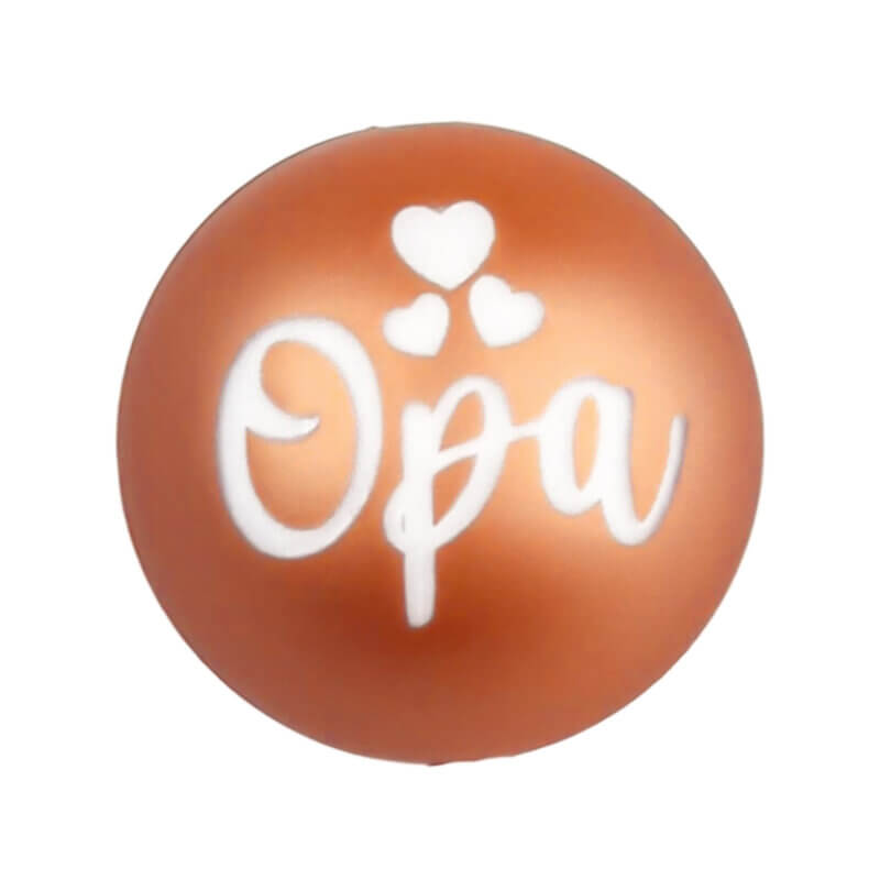 Silikonperle - Gravur - Kupfernugget - Großvater - 20 mm