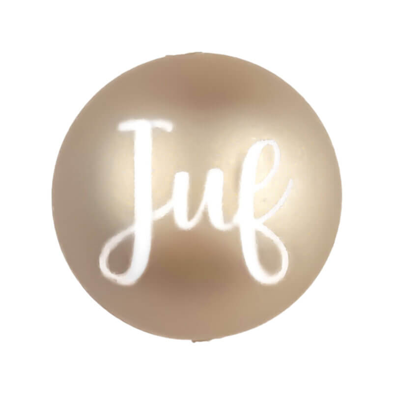 Silikonperle - Graviert - Champagner Nugget - Lehrer - 20 mm