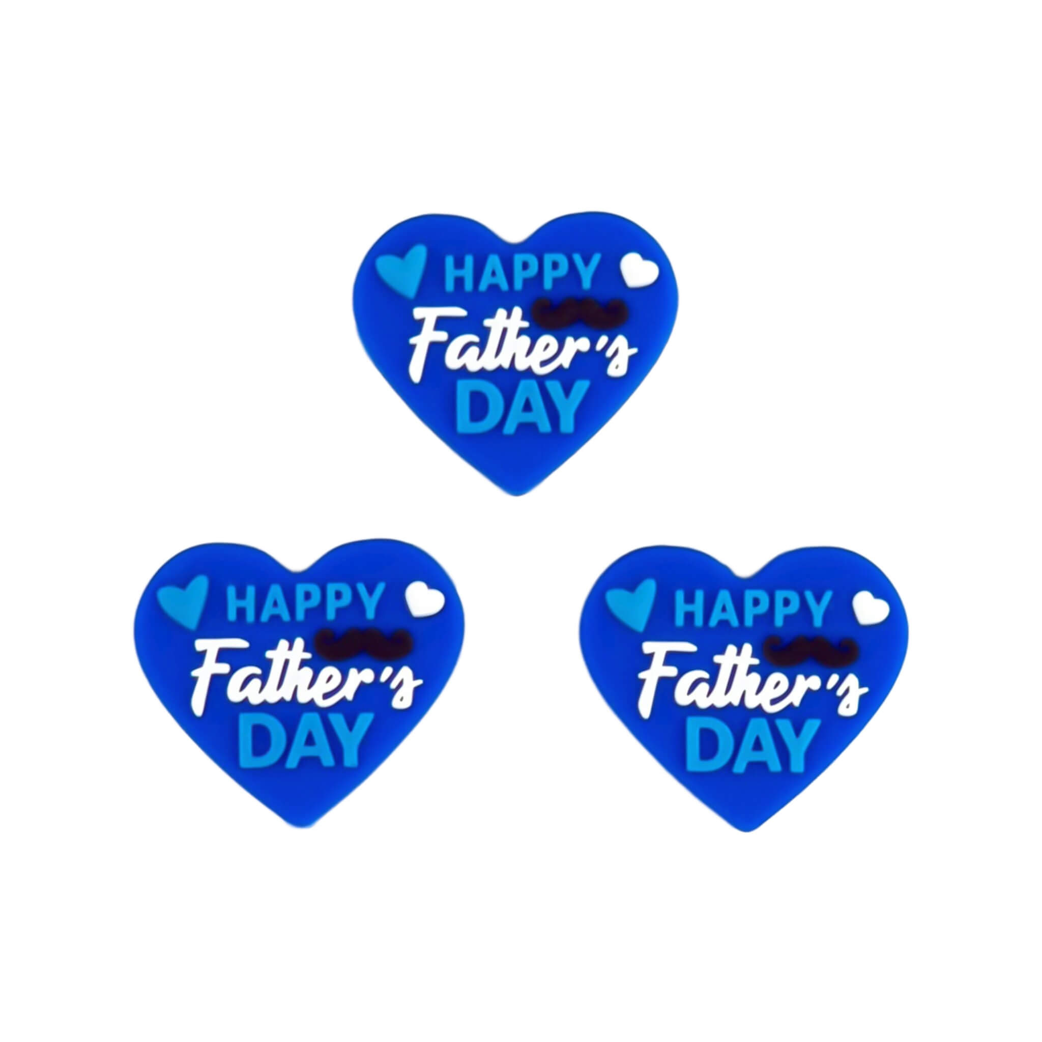 Silicone beads Happy Fathers Day heart Blue Wholesale Silicone beads Happy Fathers Day heart Blue Wholesale