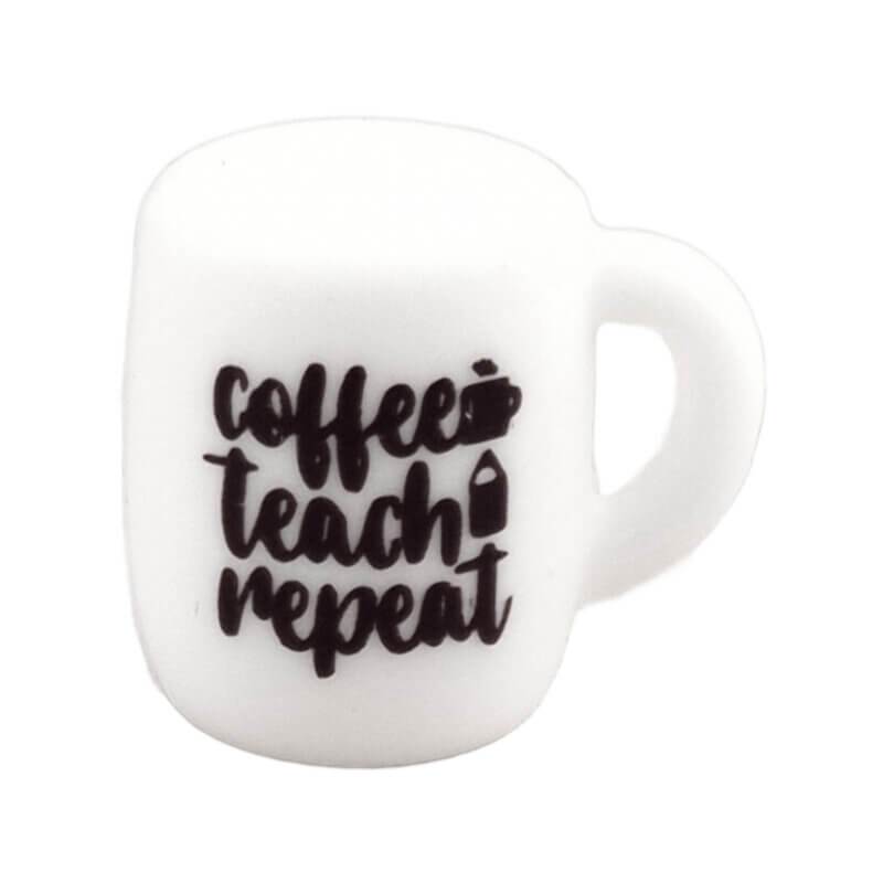 Silikonperlen - Becher "Coffee Teach Repeat"