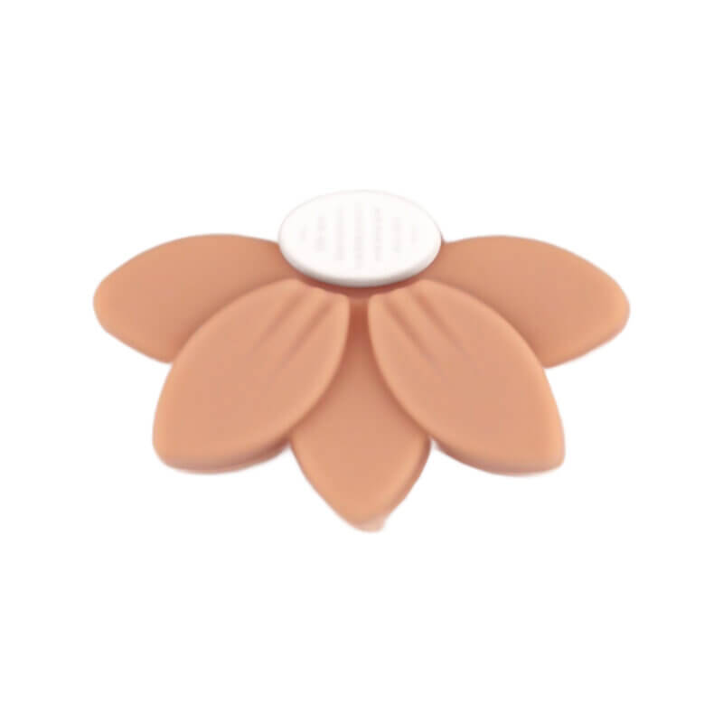 Silikonperlen - Halb Gänseblümchen/Blume - Pfirsich Nackt