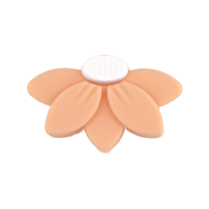 Silikonperlen - Halb Gänseblümchen/Blume - Pfirsich