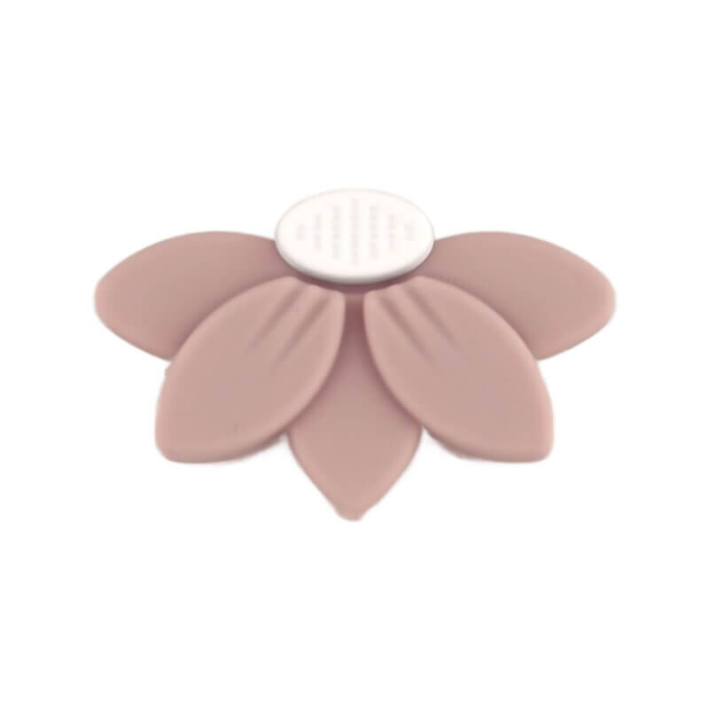 Silikonperlen - Halb Gänseblümchen/Blume - Altrosa