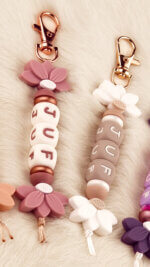 DIY Siliconen Kralen Pakket - Juffen Sleutelhangers Halve Bloem - Afbeelding 4