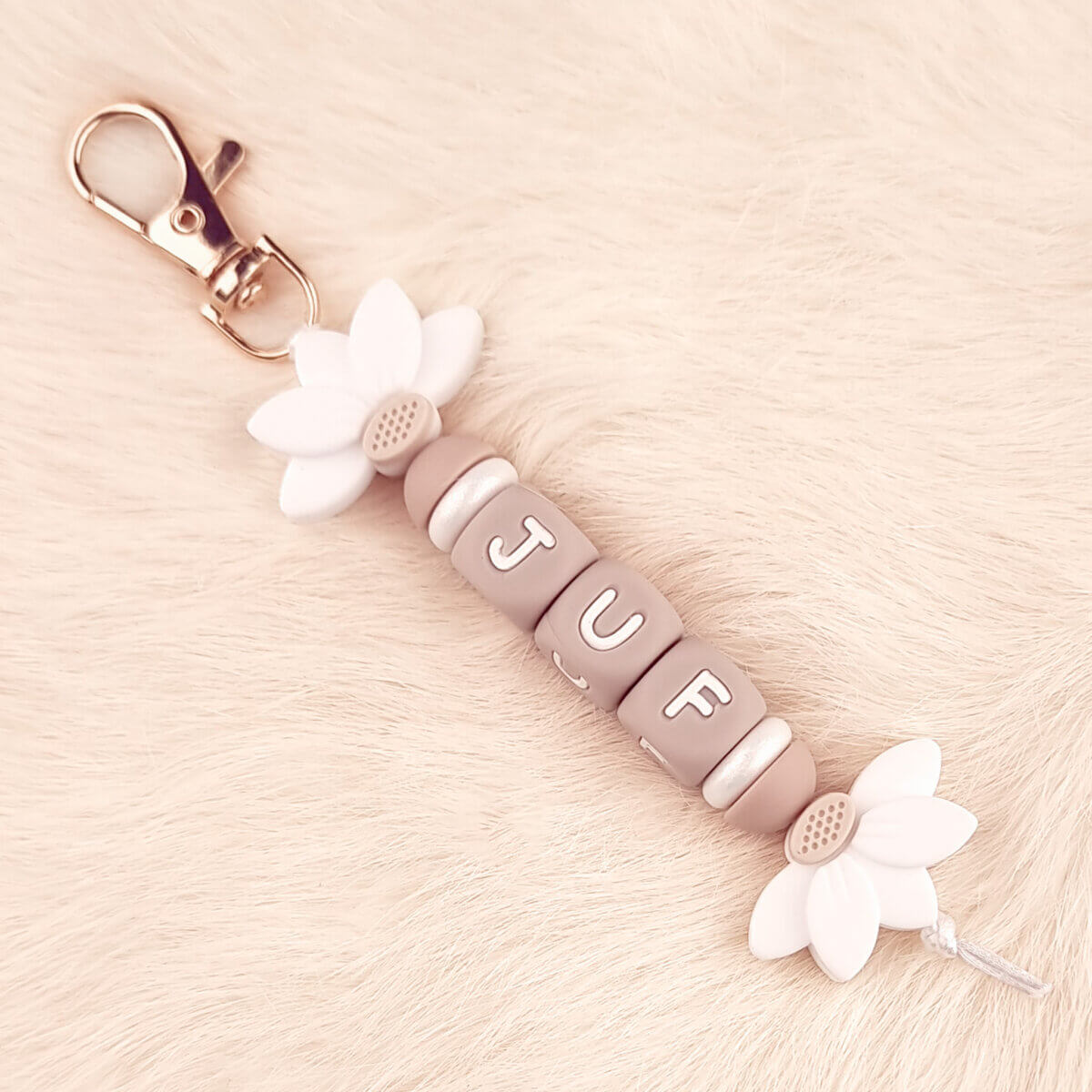 DIY Siliconen Kralen Pakket - Juffen Sleutelhangers Halve Bloem - Afbeelding 7