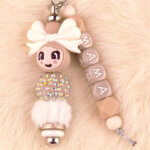 DIY Siliconen Kralen Pakket - Clip-on Tassenhanger - Mama + Meisje - Wood – Bild 3