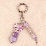 DIY Siliconen Kralen Pakket - Clip-on Tassenhanger - Mama + Meisje - Poeder Lila