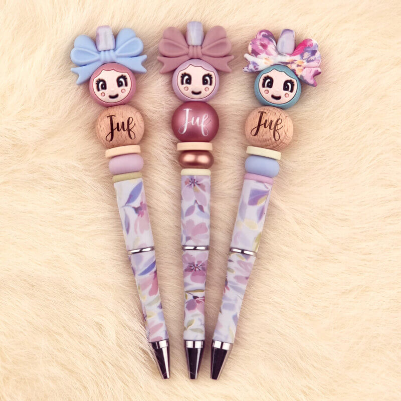 DIY Siliconen Kralen Pakket - Pennenset Juf - Purple Violet