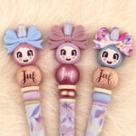 DIY Siliconen Kralen Pakket - Pennenset Juf - Purple Violet - Afbeelding 2