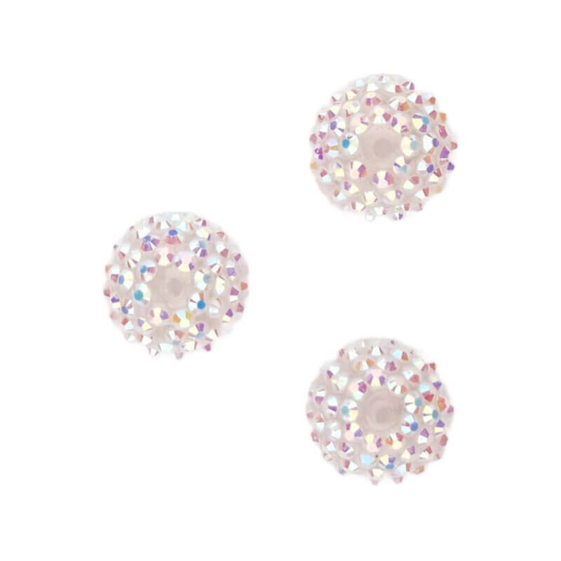 Acryl kralen met Steentjes - 20 mm - Snow