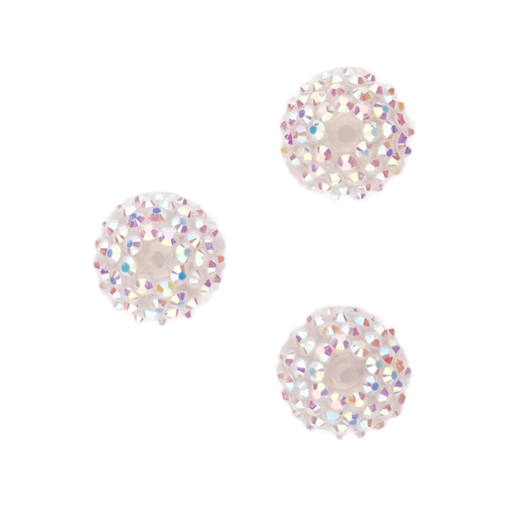 Naamloos-119 Acryl kralen met Steentjes - 20 mm - Snow - Afbeelding 1