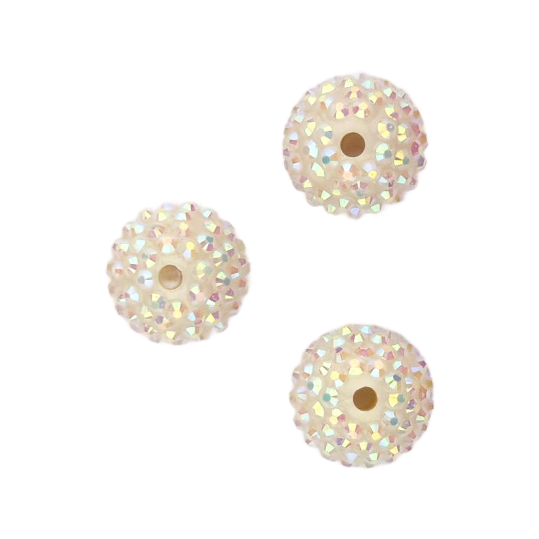 Sans nom-122 Perles acryliques avec pierres - 20 mm - phosphorescentes - blanches – Image 1