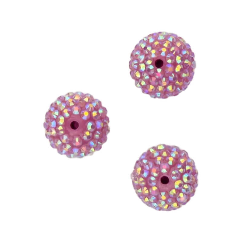 Acryl kralen met Steentjes - 20 mm - Dark Rose