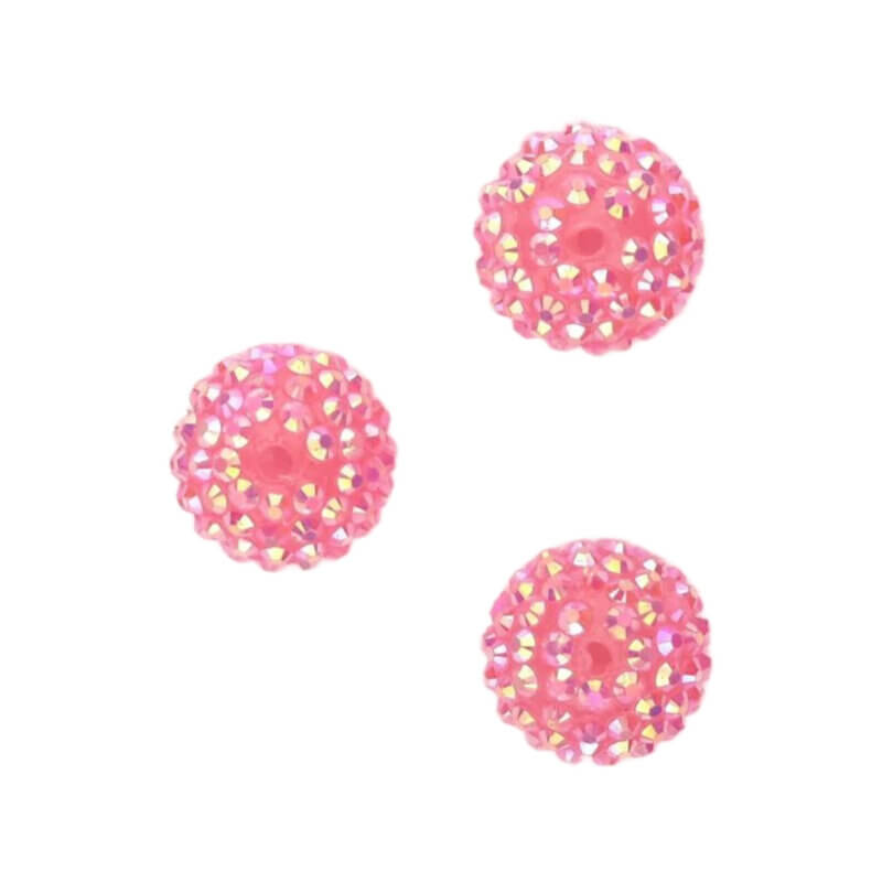 Acryl kralen met Steentjes - 20 mm - Poeder Roze