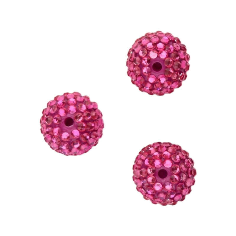 Acryl kralen met Steentjes - 20 mm - Hot Pink
