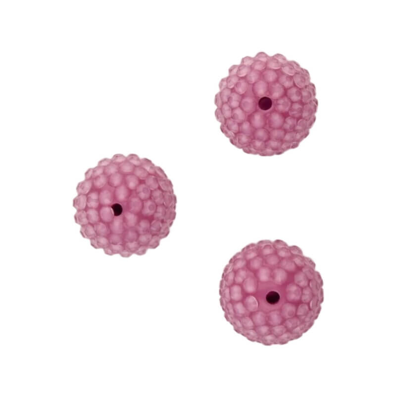 Acryl kralen met Steentjes - 20 mm - Mat Framboos