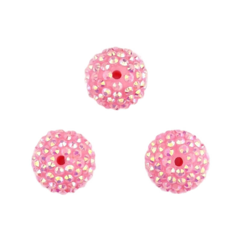 Acryl kralen met Steentjes - 20 mm - Perzik Roze