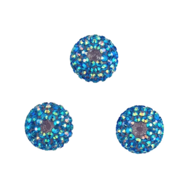 Acryl kralen met Steentjes - 20 mm - Cyaan