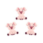 Siliconen  Kraal - Zittend Varkentje - Perzik - Afbeelding 2