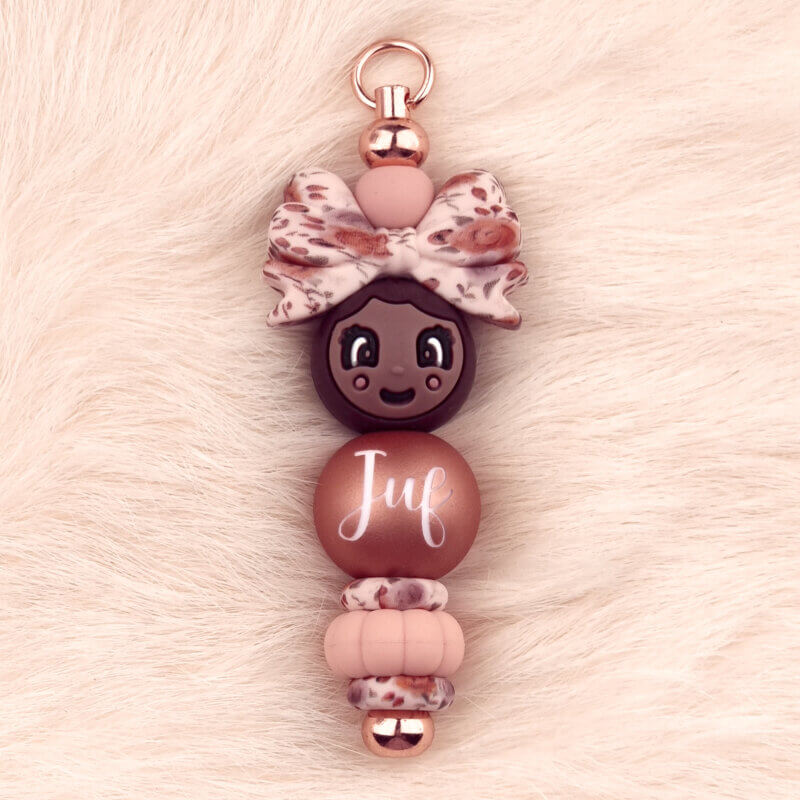 DIY Siliconen Kralen Pakket - Gelukspoppetje Juf - Brownie / Copper