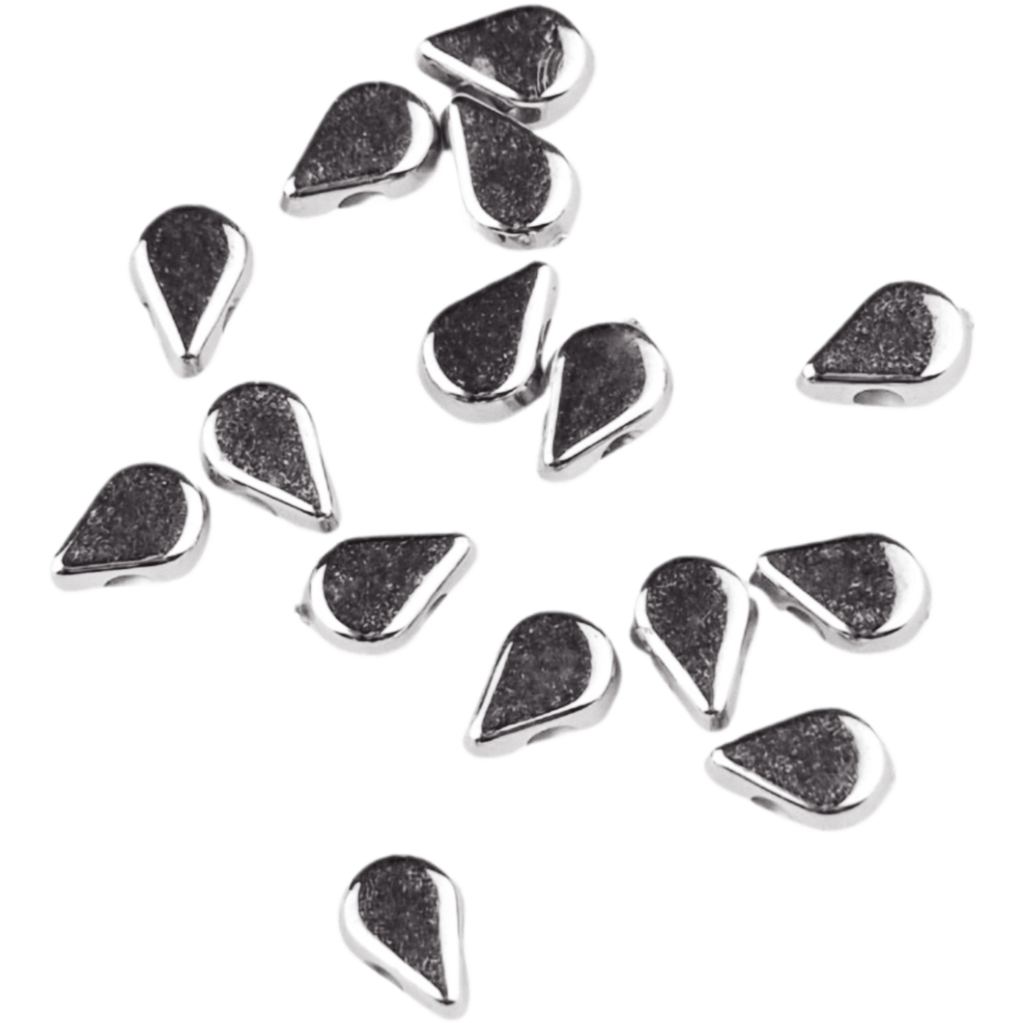 20240704_154229 Acrylperlen - Tropfen - 6 mm - Silber – Bild 1