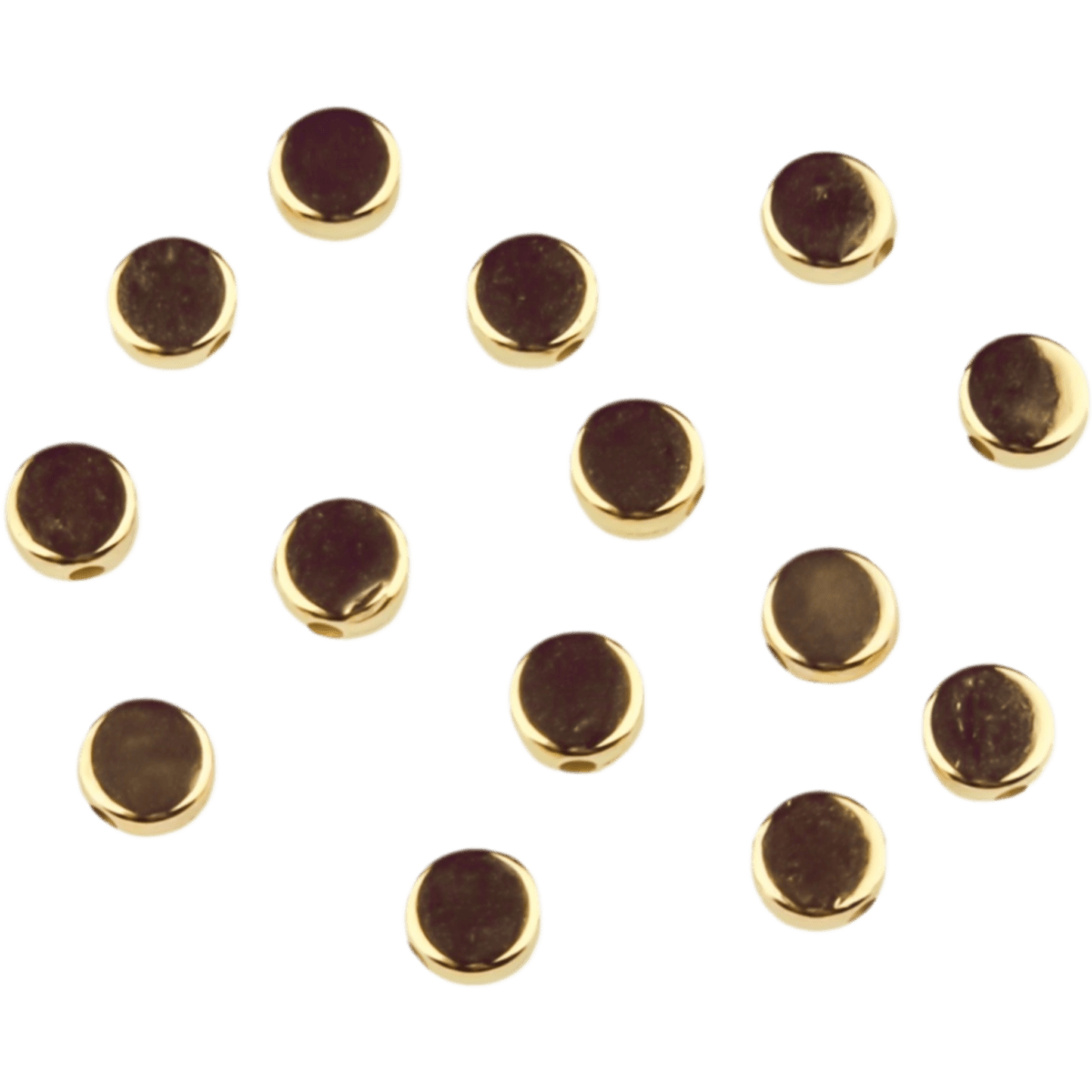 Acryl kralen - Schijfjes plat - 6 mm - Wit Goud - Afbeelding 2