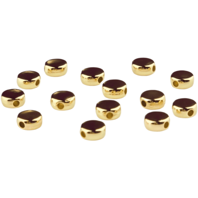 Acryl kralen - Schijfjes plat - 6 mm - Wit Goud