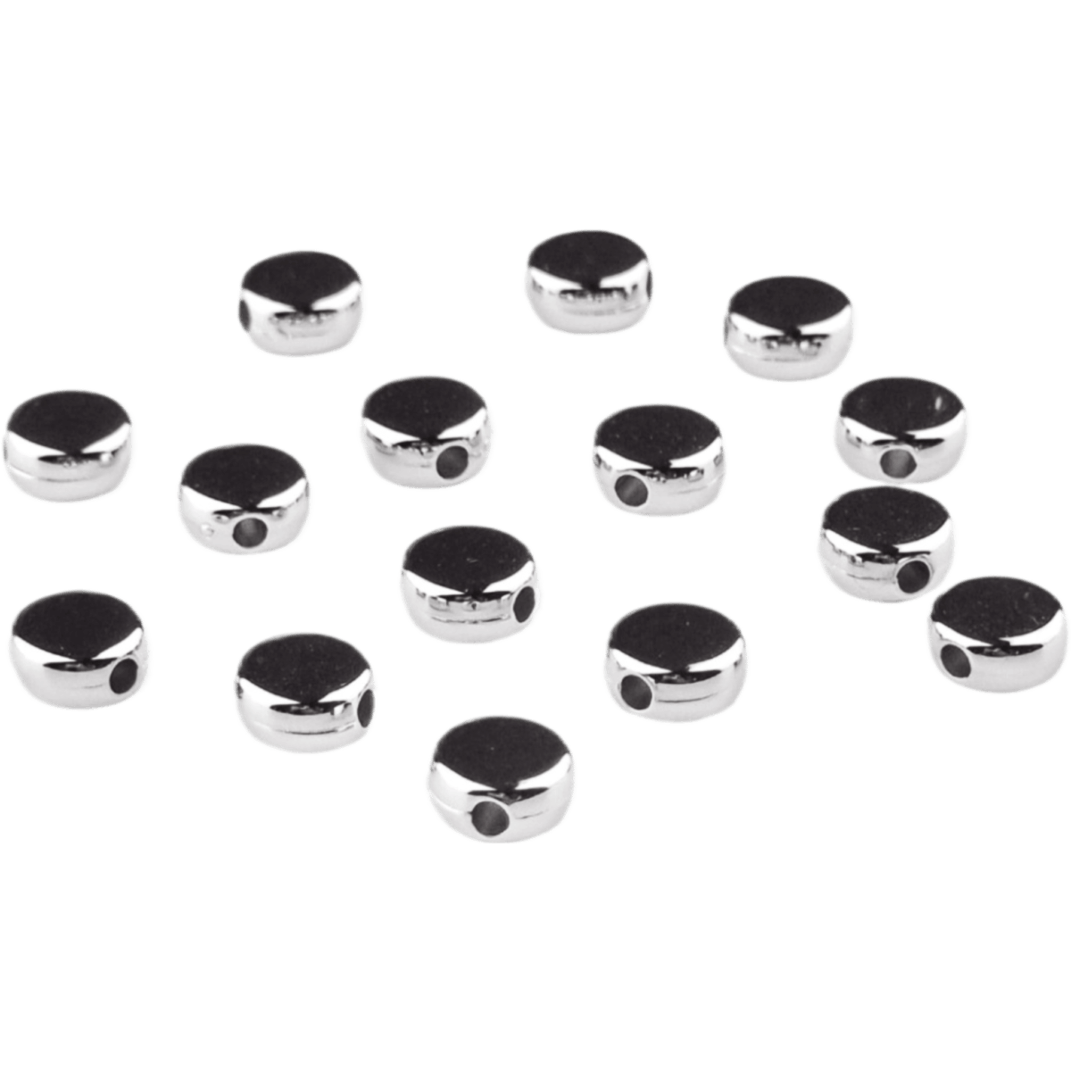 Acryl kralen - Schijfjes plat - 6 mm - Zilver - Afbeelding 2