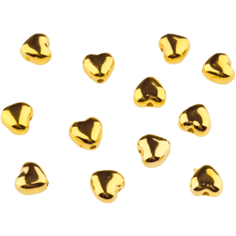 Acryl kralen - Hartje - 6 mm - Goud