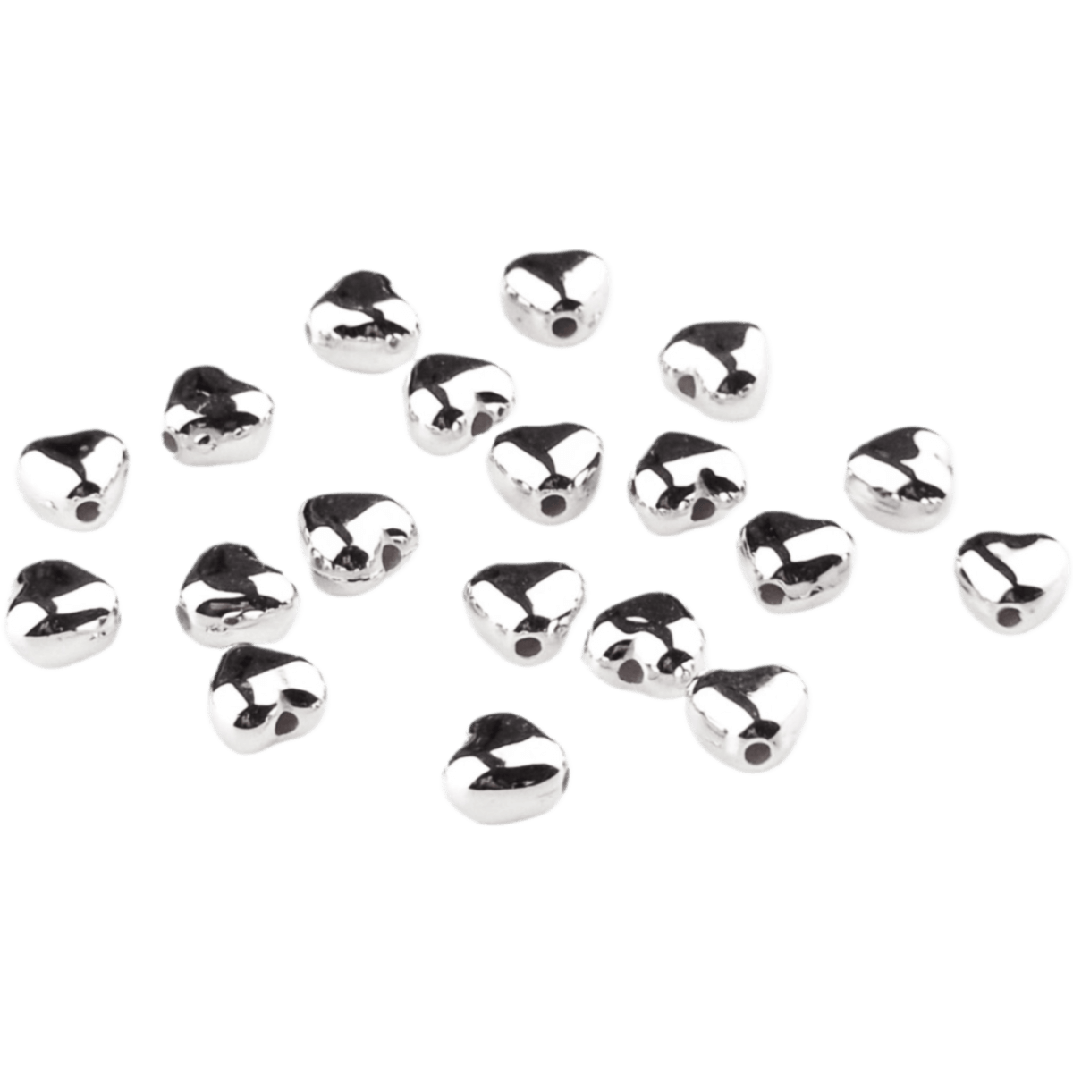 Acryl kralen - Hartje - 6 mm - Zilver - Afbeelding 3