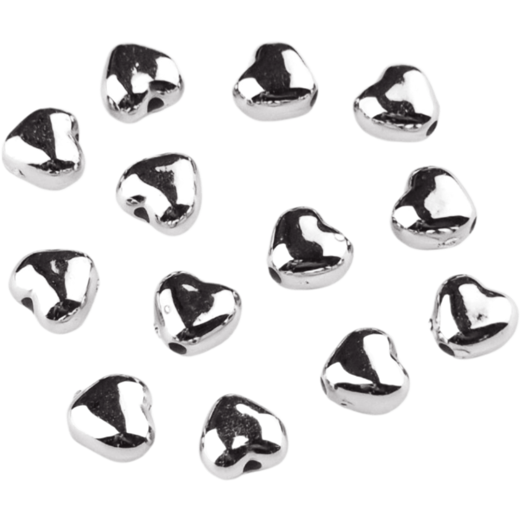 20240704_154954 Acryl kralen - Hartje - 6 mm - Zilver - Afbeelding 1