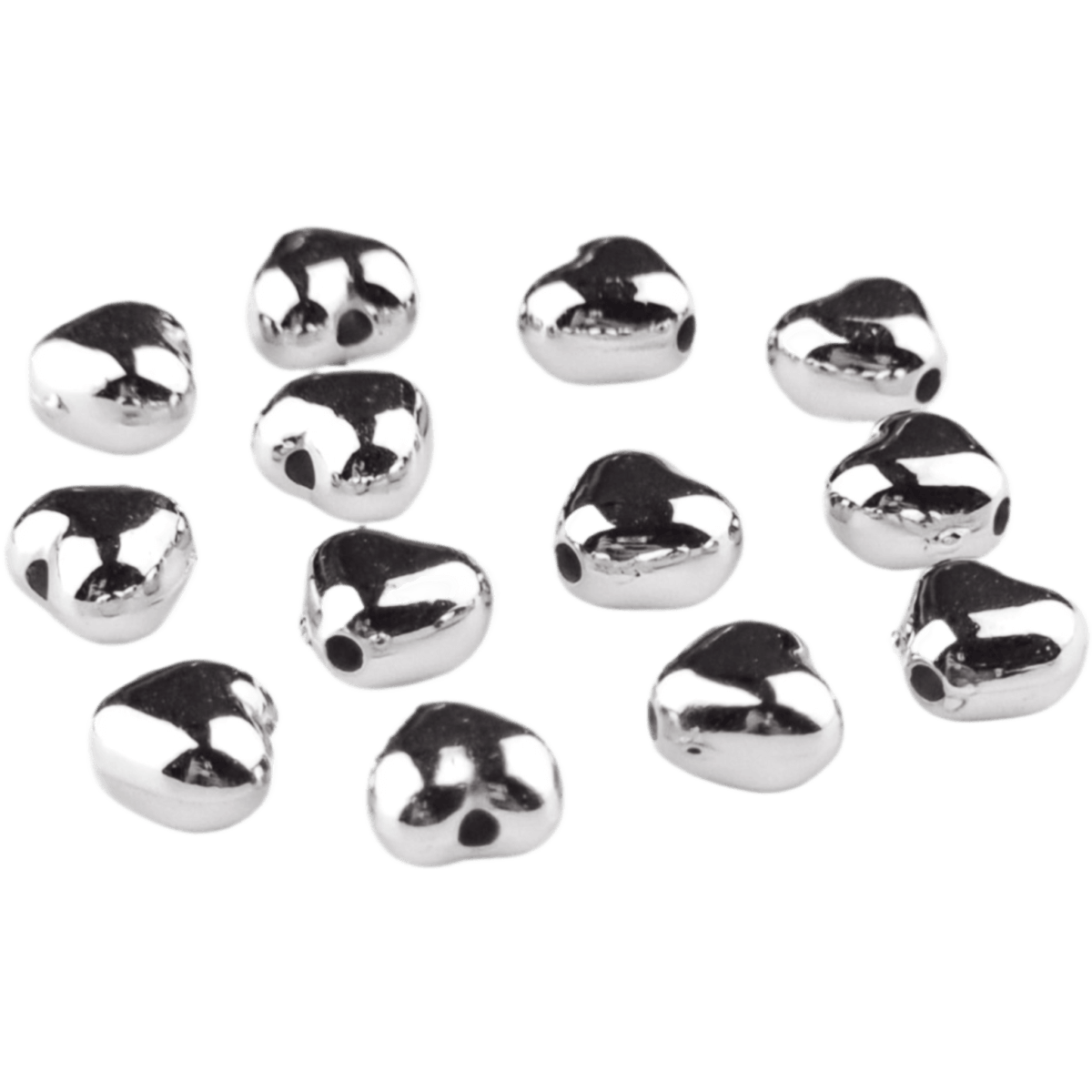 Acryl kralen - Hartje - 6 mm - Zilver - Afbeelding 2